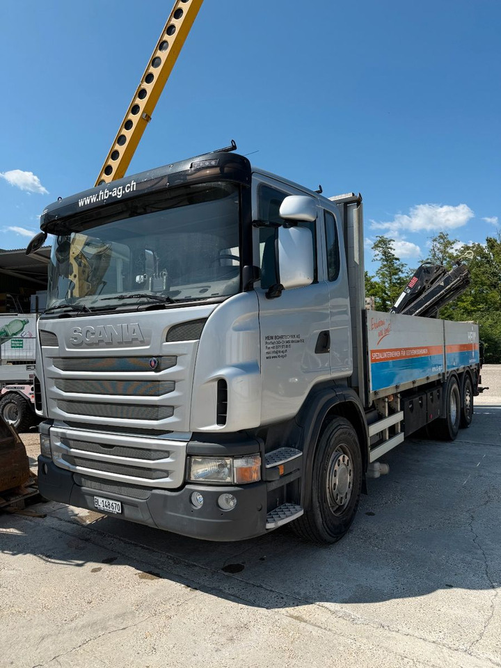 Scania G440 Brücke mit Ladekran - Camión caja abierta, Camión grúa: foto 2 Scania G440 Brücke mit Ladekran - Camión caja abierta, Camión grúa: foto 2