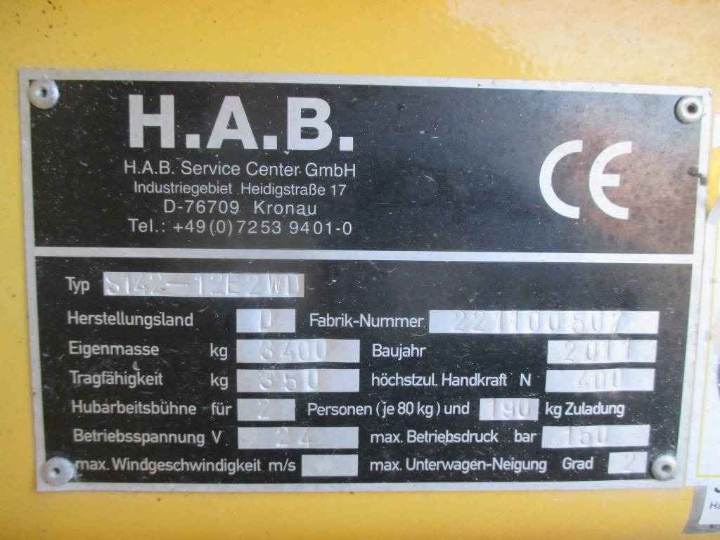 Plataforma de tijeras HAB S142-12E2WD: foto 10 Plataforma de tijeras HAB S142-12E2WD: foto 10