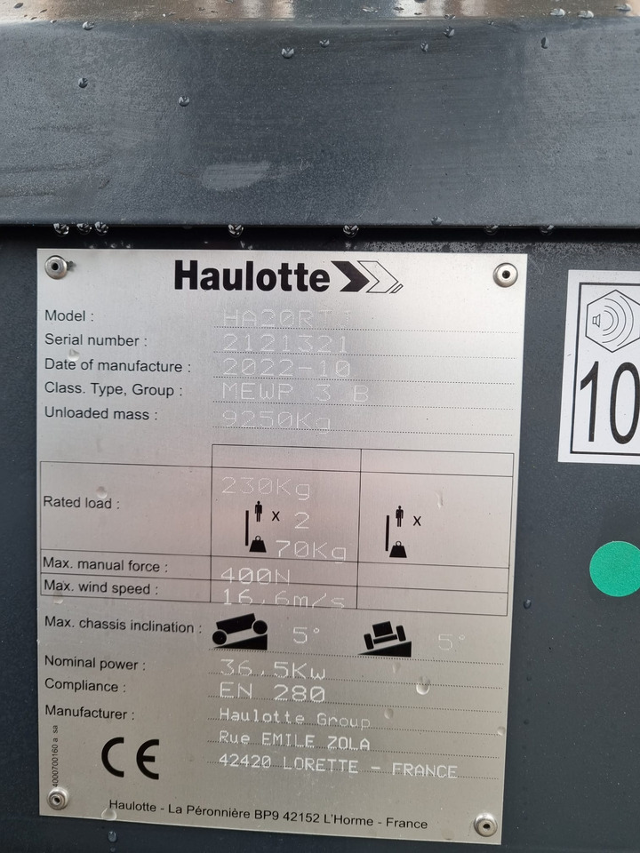 Plataforma articulada HAULOTTE HA 20 RTJ: foto 7 Plataforma articulada HAULOTTE HA 20 RTJ: foto 7