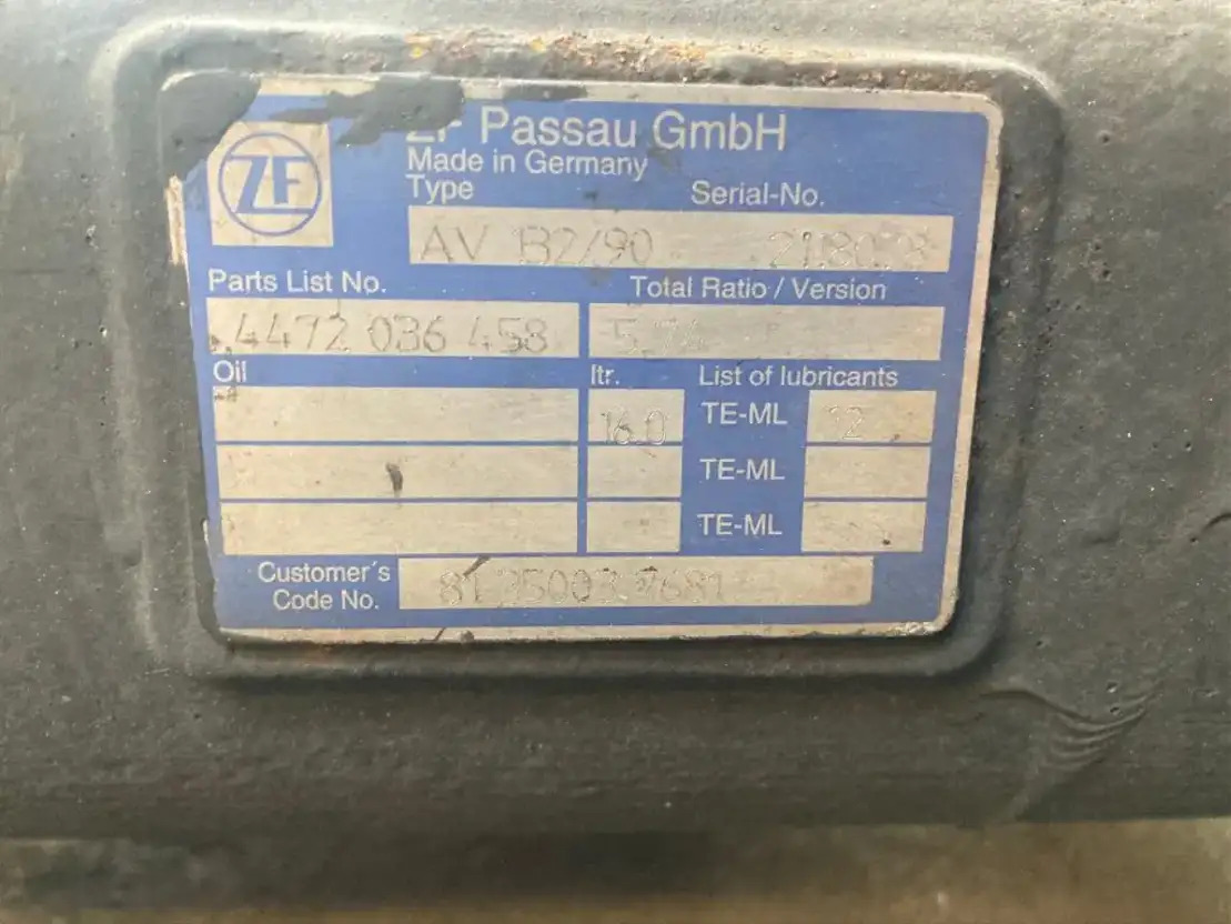 MAN Hinterachse Axis ZF AV132/90 5,74 4472036458 MAN Lions City A21 - Eje posterior para Autobús: foto 2 MAN Hinterachse Axis ZF AV132/90 5,74 4472036458 MAN Lions City A21 - Eje posterior para Autobús: foto 2