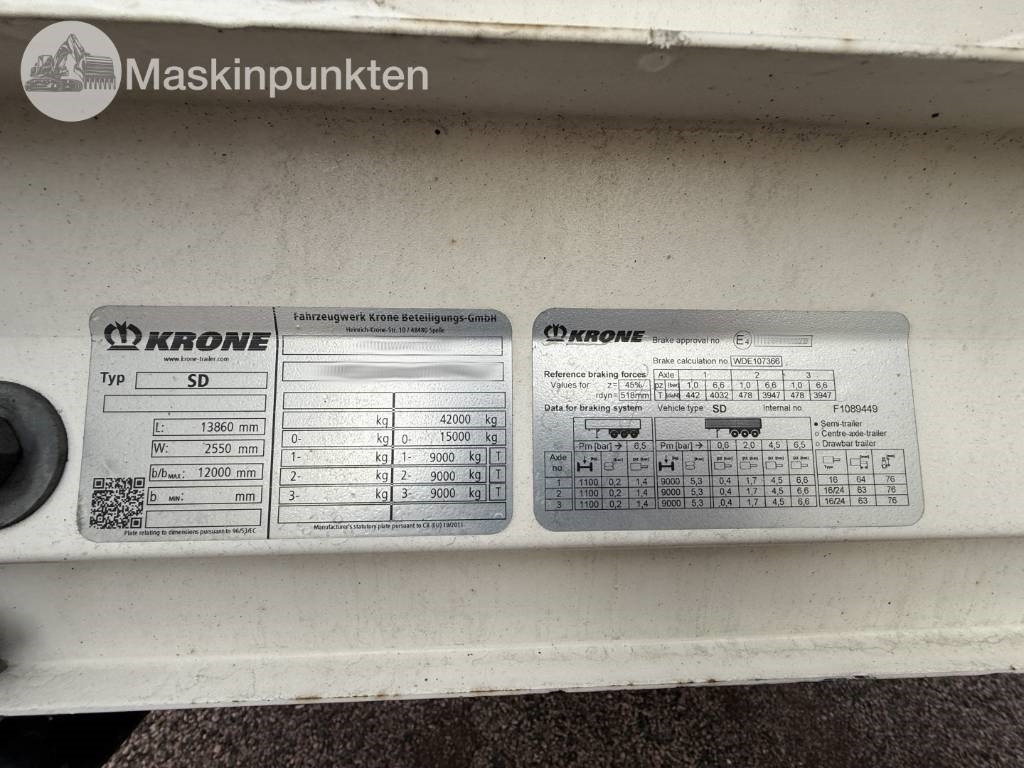 Remolque caja cerrada Krone SD Trailer: foto 26 Remolque caja cerrada Krone SD Trailer: foto 26