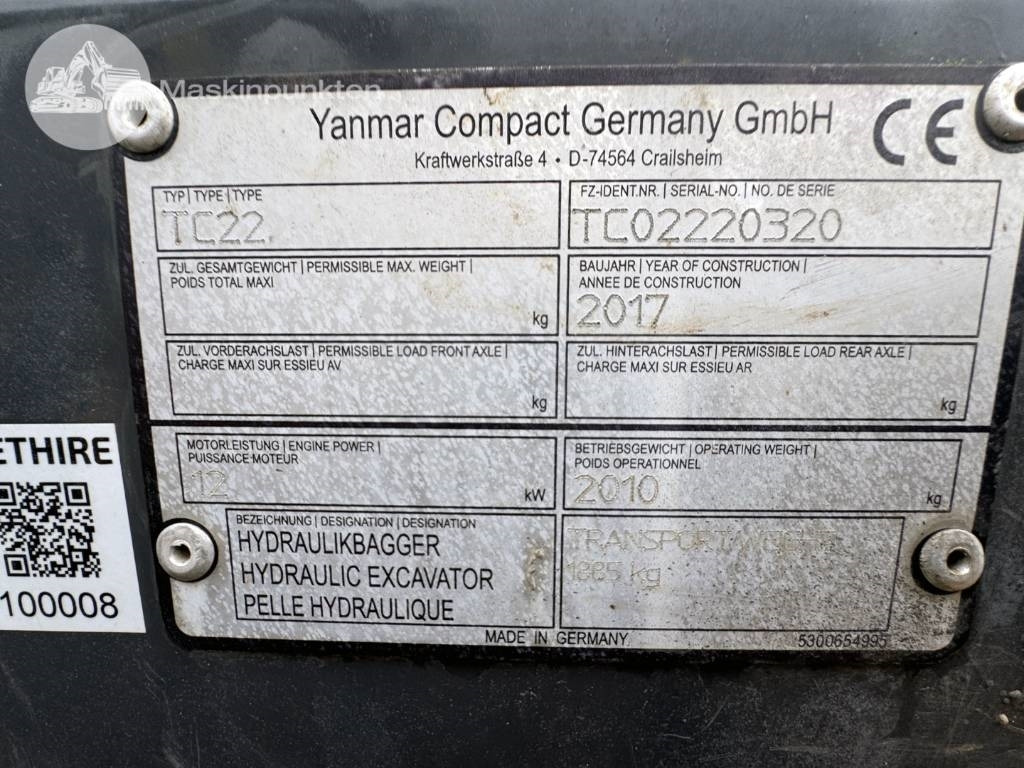 Miniexcavadora Yanmar TC 22: foto 8 Miniexcavadora Yanmar TC 22: foto 8