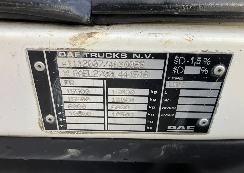 DAF Daf FL 16.250 euro 6 ramo do zabudowy - Camión chasis: foto 5 DAF Daf FL 16.250 euro 6 ramo do zabudowy - Camión chasis: foto 5