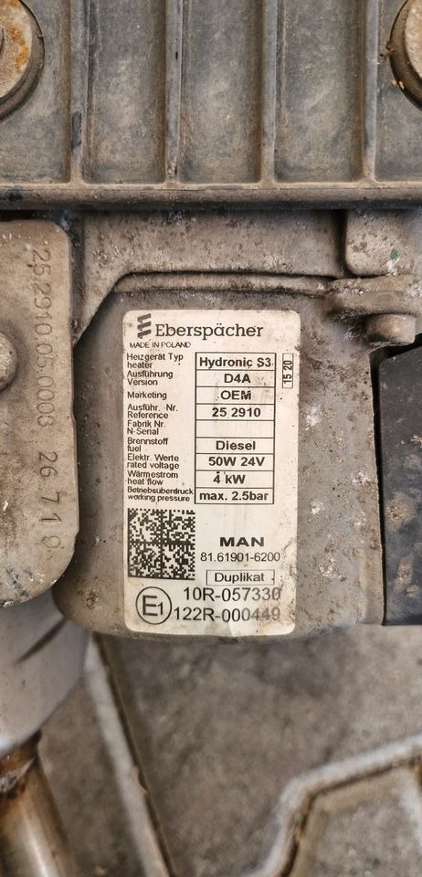 MAN TG3 TGX OGRZEWANIE POSTOJOWE EBERSPÄCHER HUDRONIC S3 81.61901-6200 - Calefacción/ Ventilación para Camión: foto 2 MAN TG3 TGX OGRZEWANIE POSTOJOWE EBERSPÄCHER HUDRONIC S3 81.61901-6200 - Calefacción/ Ventilación para Camión: foto 2