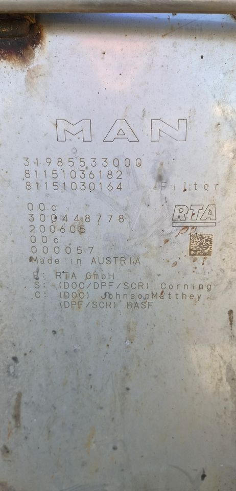 MAN TG3 TGX TGS KATALIZATOR TŁUMIK 81.151036182 81.151030164 - Convertidor catalítico: foto 5 MAN TG3 TGX TGS KATALIZATOR TŁUMIK 81.151036182 81.151030164 - Convertidor catalítico: foto 5