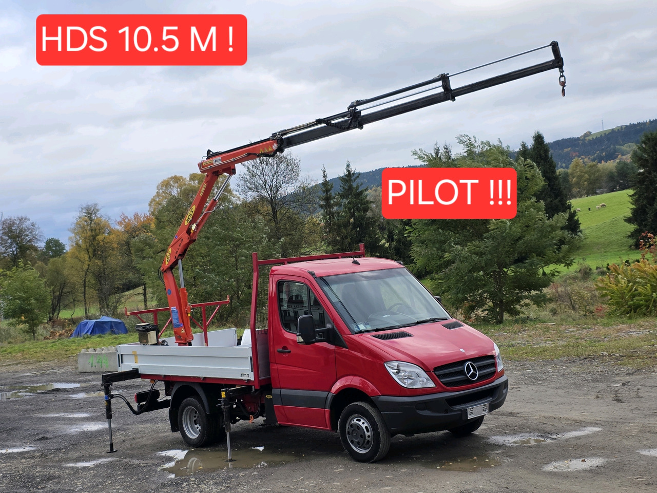 Mercedes-Benz Sprinter 418 CDI Skrzynia +HDS 10.5 M +Pilot  ! 87000km ! - Furgoneta caja abierta: foto 1 Mercedes-Benz Sprinter 418 CDI Skrzynia +HDS 10.5 M +Pilot  ! 87000km ! - Furgoneta caja abierta: foto 1