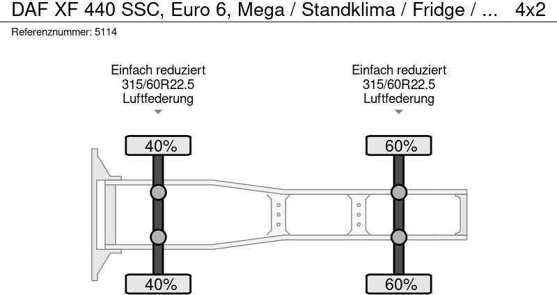 Cabeza tractora DAF XF 440 SSC, Euro 6, Mega / Standklima / Fridge / 2 Tanks: foto 9