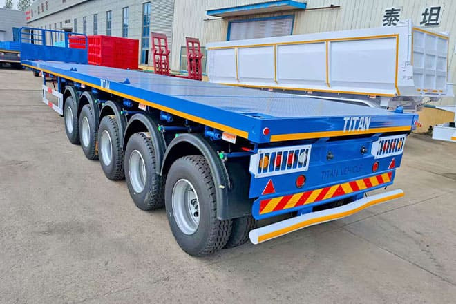 TITAN 5 Axle New Flatbed Trailers for Sale in Mauritius - Semirremolque plataforma/ Caja abierta: foto 2 TITAN 5 Axle New Flatbed Trailers for Sale in Mauritius - Semirremolque plataforma/ Caja abierta: foto 2