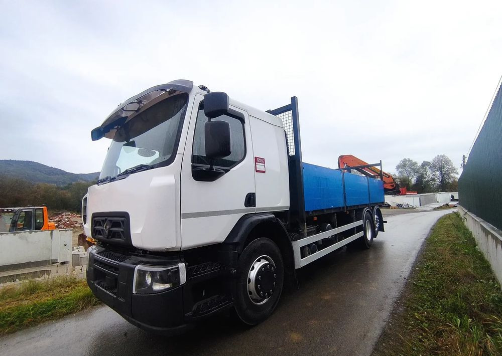 Renault Gama D 26.320 skrzynia hds palfinger PK15500 - Camión caja abierta, Camión grúa: foto 1 Renault Gama D 26.320 skrzynia hds palfinger PK15500 - Camión caja abierta, Camión grúa: foto 1