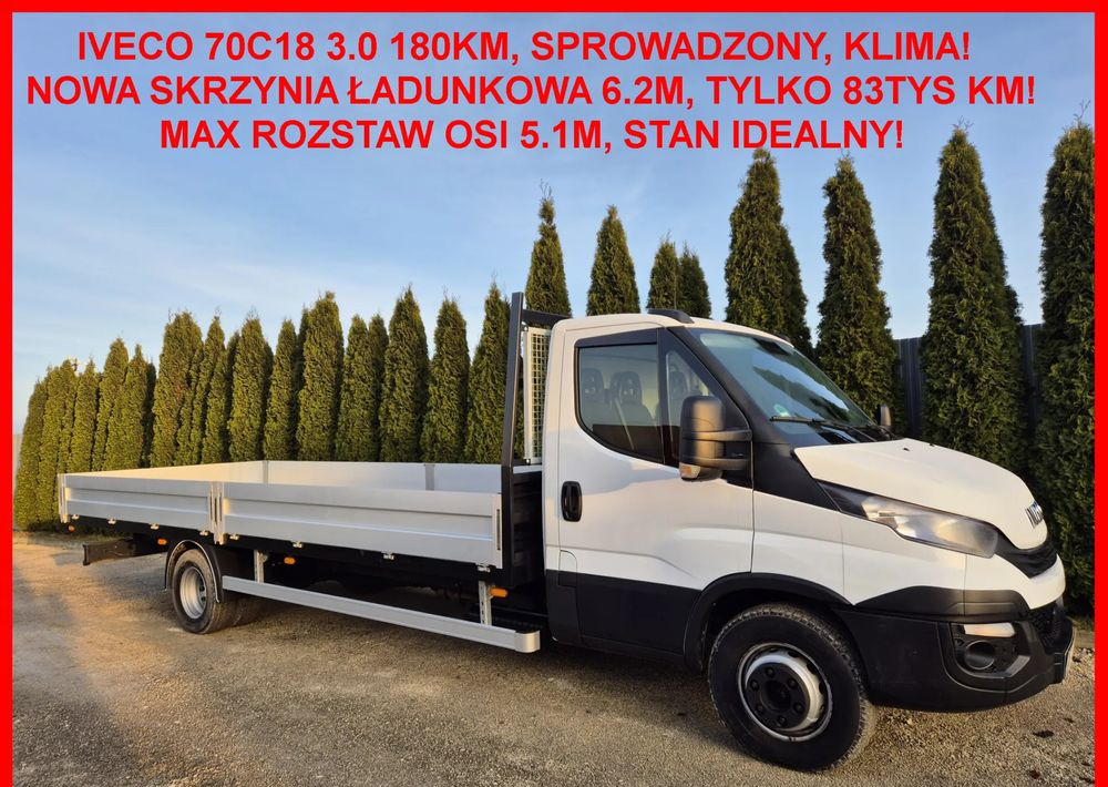 Iveco 70C18 3.0 180KM/ Skrzyniowy / 1 Właściciel/ Himatic 8b/ Rozstaw osi max 5.1m/ - Furgoneta caja abierta: foto 1 Iveco 70C18 3.0 180KM/ Skrzyniowy / 1 Właściciel/ Himatic 8b/ Rozstaw osi max 5.1m/ - Furgoneta caja abierta: foto 1