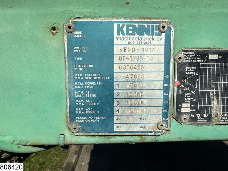 Kennis open laadbak 2x steering axle - Semirremolque plataforma/ Caja abierta: foto 4 Kennis open laadbak 2x steering axle - Semirremolque plataforma/ Caja abierta: foto 4