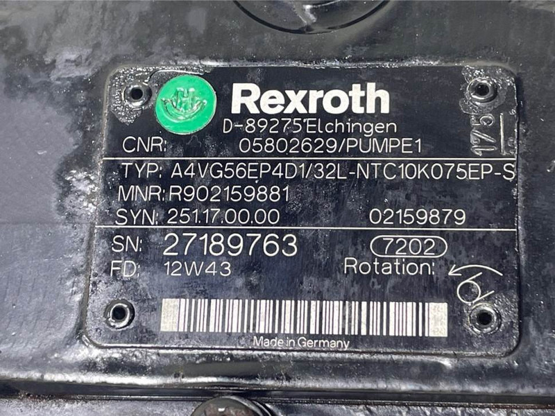 Bomag -Rexroth A4VG56EP4D1/32L-Drive pump/Fahrpumpe - Hidráulica para Maquinaria de construcción: foto 4 Bomag -Rexroth A4VG56EP4D1/32L-Drive pump/Fahrpumpe - Hidráulica para Maquinaria de construcción: foto 4