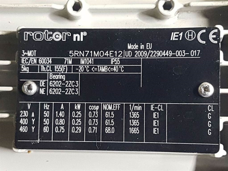 Hydac -0,25 kW-Rotor 5RN71MO4E12-Compact-/steering - Hidráulica para Maquinaria de construcción: foto 5 Hydac -0,25 kW-Rotor 5RN71MO4E12-Compact-/steering - Hidráulica para Maquinaria de construcción: foto 5