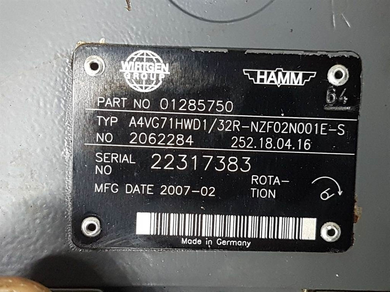 Wirtgen 01285750-Rexroth A4VG71HWD1/32R-Drive pump/Rijpomp - Hidráulica para Maquinaria de construcción: foto 5 Wirtgen 01285750-Rexroth A4VG71HWD1/32R-Drive pump/Rijpomp - Hidráulica para Maquinaria de construcción: foto 5