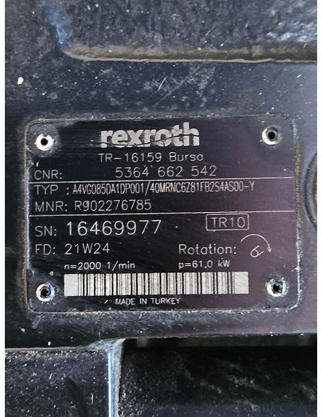 Yanmar V120-Rexroth A4VG085-Drive pump/Fahrpumpe/Rijpomp - Hidráulica para Maquinaria de construcción: foto 5 Yanmar V120-Rexroth A4VG085-Drive pump/Fahrpumpe/Rijpomp - Hidráulica para Maquinaria de construcción: foto 5