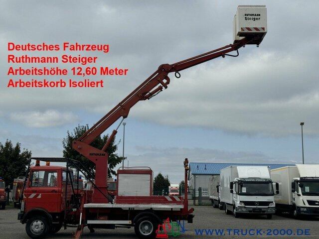 Mercedes-Benz 709 D Ruthmann Hubsteiger Arbeitshöhe 12,60 m - Camión con plataforma elevadora: foto 1 Mercedes-Benz 709 D Ruthmann Hubsteiger Arbeitshöhe 12,60 m - Camión con plataforma elevadora: foto 1