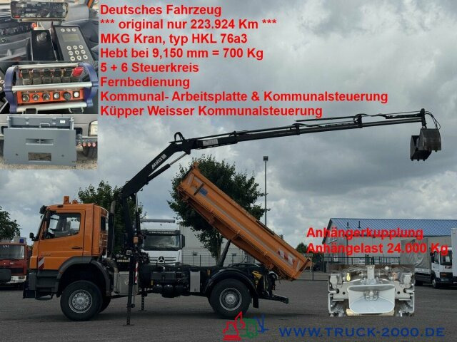 Mercedes-Benz Axor 2133 4x4 Kipper Kran Winterdienstausstat. - Camión volquete, Camión grúa: foto 1 Mercedes-Benz Axor 2133 4x4 Kipper Kran Winterdienstausstat. - Camión volquete, Camión grúa: foto 1