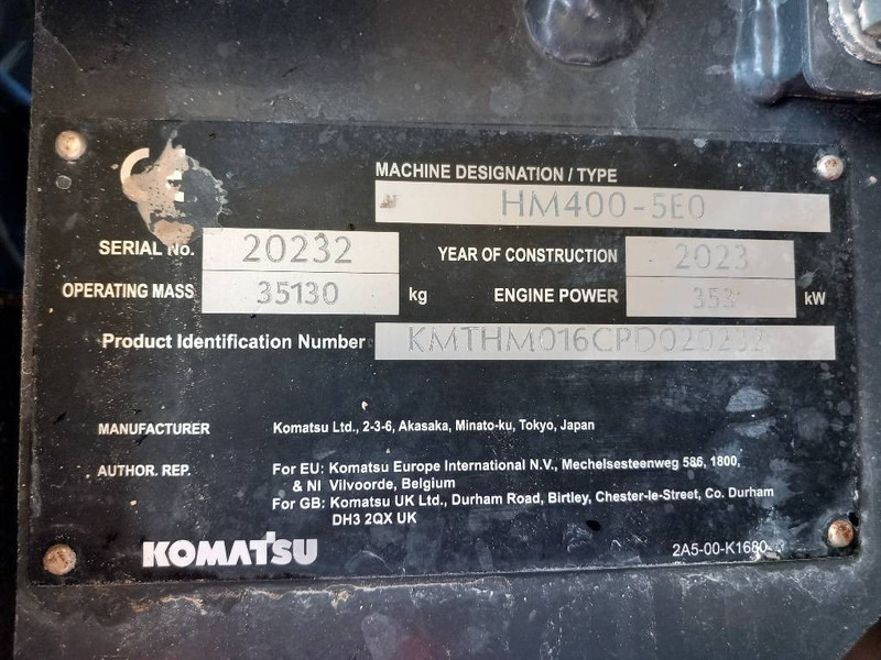 Komatsu HM400-5E0 - Dúmper articulado: foto 2 Komatsu HM400-5E0 - Dúmper articulado: foto 2