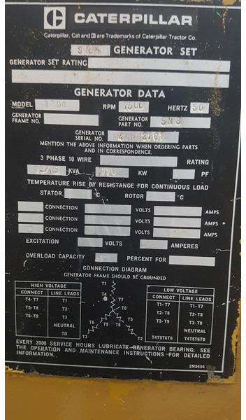 Generador industriale Caterpillar 3306 84Z GENERATOR 137KVA USED: foto 6