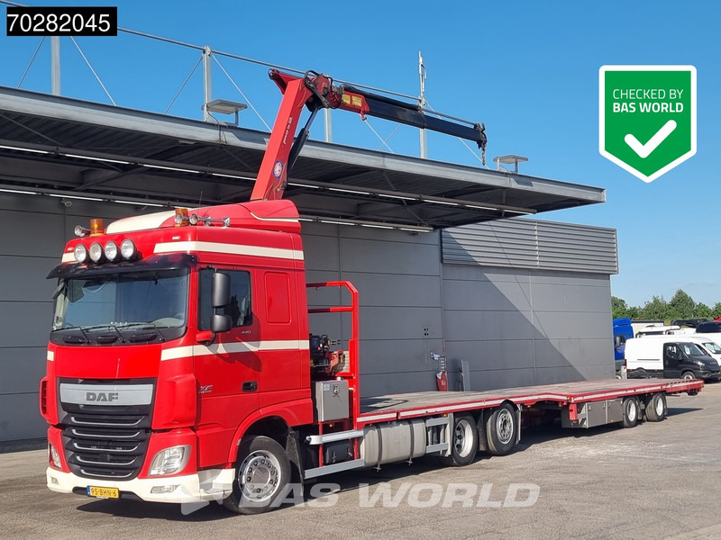 DAF XF 440 6X2 NL-Truck Transporter HMF 900-K2 Kran Winch Lift-Lenkachse Euro 6 - Camión caja abierta, Camión grúa: foto 1 DAF XF 440 6X2 NL-Truck Transporter HMF 900-K2 Kran Winch Lift-Lenkachse Euro 6 - Camión caja abierta, Camión grúa: foto 1