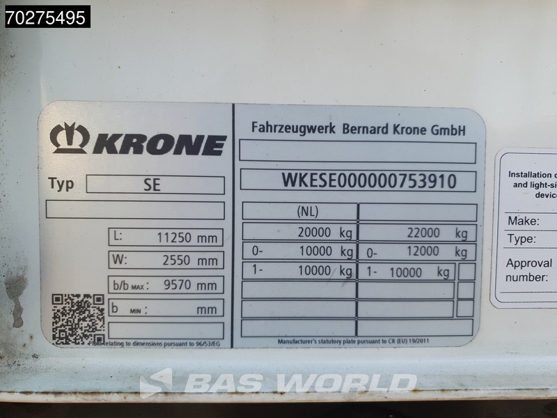 Semirremolque lona Krone SE City Lenkachse Ladebordwand TÜV 05/25: foto 12