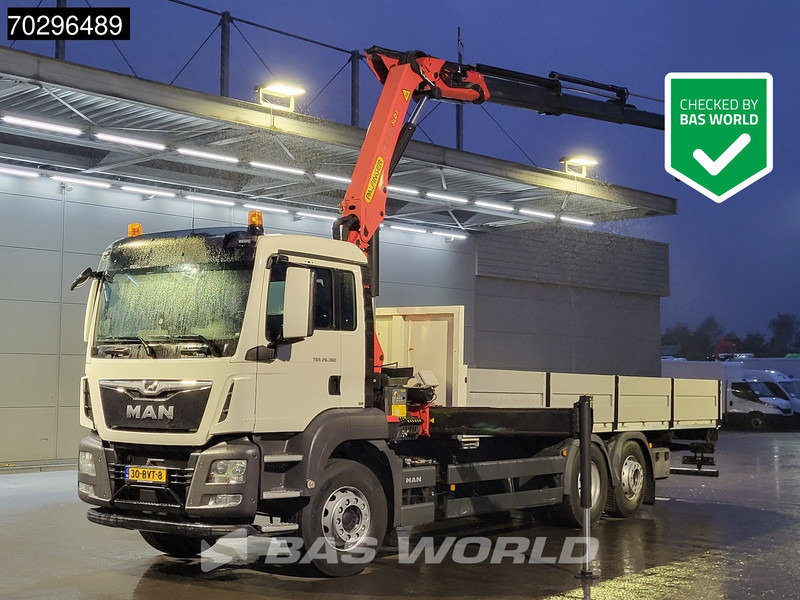 MAN TGS 26.360 TGS 6X2 NL-Truck Palfinger PK17.001 Crane Kran Lift+Steering-Axle Navi Euro 6 Palfinger - Camión caja abierta, Camión grúa: foto 1 MAN TGS 26.360 TGS 6X2 NL-Truck Palfinger PK17.001 Crane Kran Lift+Steering-Axle Navi Euro 6 Palfinger - Camión caja abierta, Camión grúa: foto 1