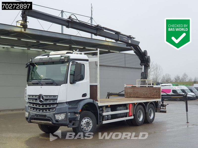 Mercedes-Benz Arocs 2636 6X4 Hiab 144 E-3 Hipro Kran Crane Remote Full Steel Euro 6 - Camión caja abierta, Camión grúa: foto 1 Mercedes-Benz Arocs 2636 6X4 Hiab 144 E-3 Hipro Kran Crane Remote Full Steel Euro 6 - Camión caja abierta, Camión grúa: foto 1