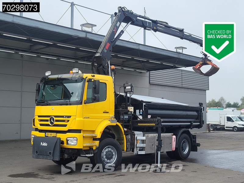 Mercedes-Benz Axor 2124 Axor 4X4 HIAB 122 B-2 HIDUO Crane Tipper Full Steel Big-Axle Euro 5 - Camión volquete, Camión grúa: foto 1 Mercedes-Benz Axor 2124 Axor 4X4 HIAB 122 B-2 HIDUO Crane Tipper Full Steel Big-Axle Euro 5 - Camión volquete, Camión grúa: foto 1