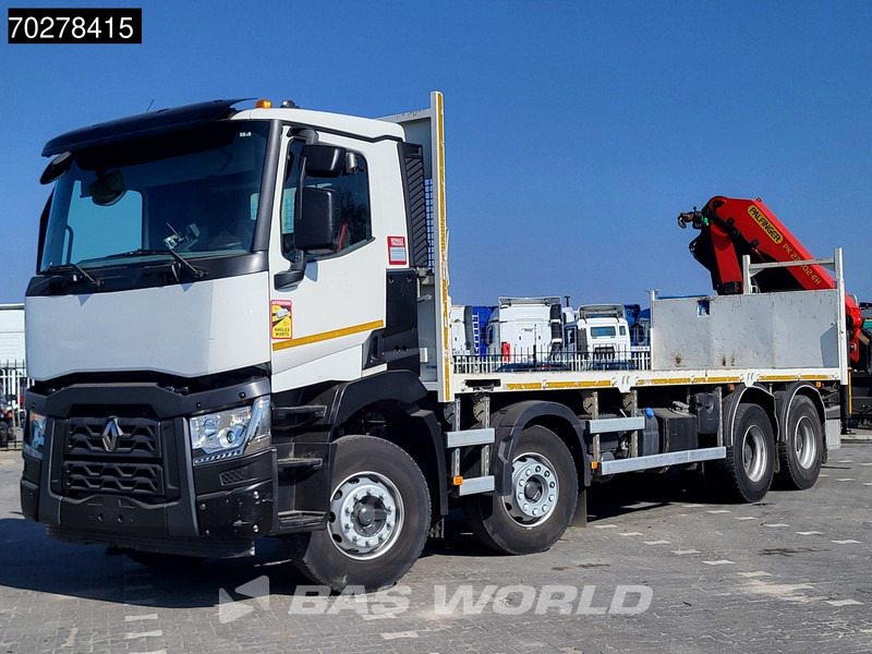 Camión caja abierta, Camión grúa Renault C 430 8X4 Palfinger 22002 EH kran Crane Big-Axle steel suspension Euro 6: foto 19
