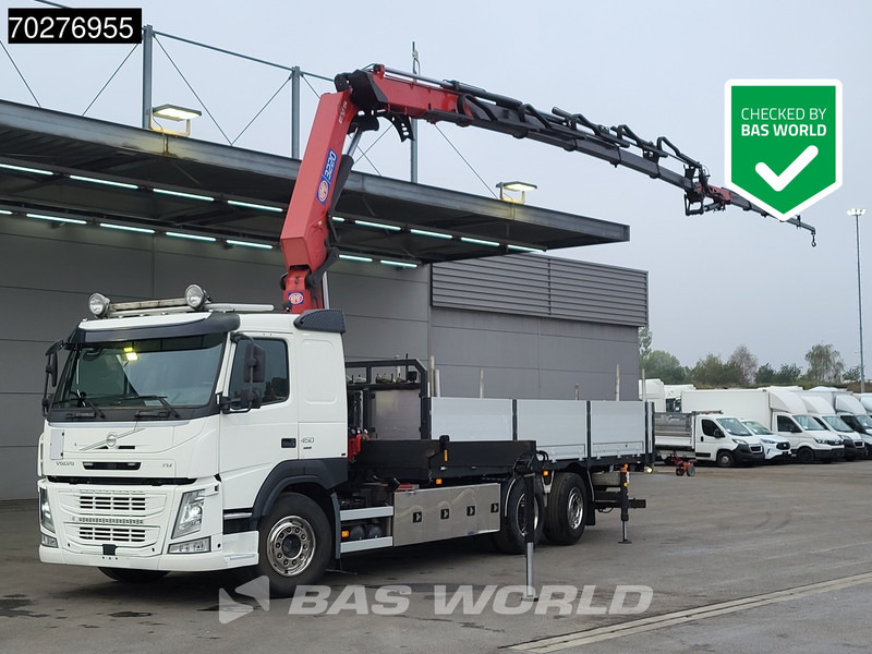 Volvo FM 450 6X2 HMF3220 K5 + Jib K5 Crane Kran Lift-Steering Axle VEB+ Automatic - Camión caja abierta, Camión grúa: foto 1 Volvo FM 450 6X2 HMF3220 K5 + Jib K5 Crane Kran Lift-Steering Axle VEB+ Automatic - Camión caja abierta, Camión grúa: foto 1