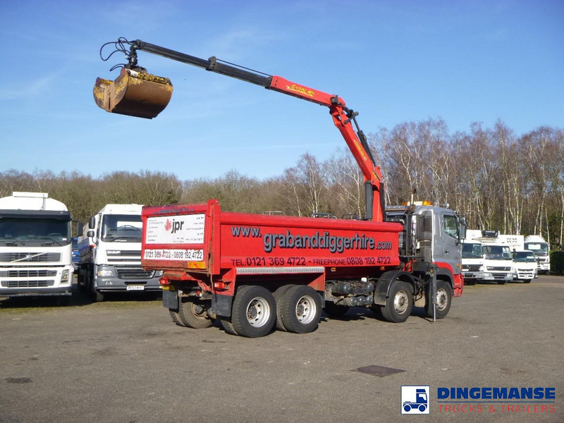 Hino FY1EUKA 8x4 tipper RHD + Palfinger E120L + grapple - Camión grúa: foto 3 Hino FY1EUKA 8x4 tipper RHD + Palfinger E120L + grapple - Camión grúa: foto 3