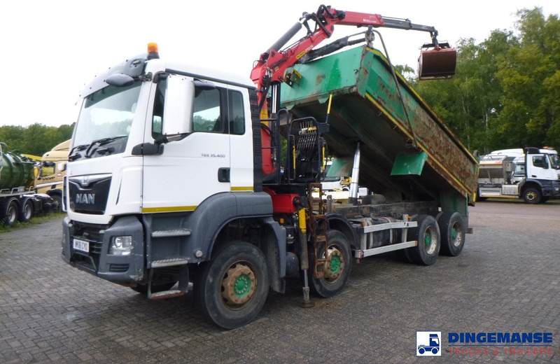 MAN TGS 35.400 8X4 RHD tipper + Palfinger Epsilon M125L - Camión grúa: foto 1 MAN TGS 35.400 8X4 RHD tipper + Palfinger Epsilon M125L - Camión grúa: foto 1