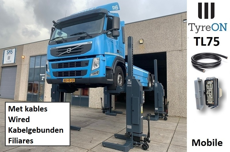 TL75-4 30T mobile truck lift - wired - 400V - performance 3,0 kW per column - large display - lifting time <= 95 s - Equipo de taller: foto 1 TL75-4 30T mobile truck lift - wired - 400V - performance 3,0 kW per column - large display - lifting time <= 95 s - Equipo de taller: foto 1