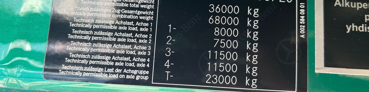 Mercedes-Benz Arocs 3563 8 × 4 / 630 HP / steered axle / Logging superstructure - Camión grúa: foto 2 Mercedes-Benz Arocs 3563 8 × 4 / 630 HP / steered axle / Logging superstructure - Camión grúa: foto 2