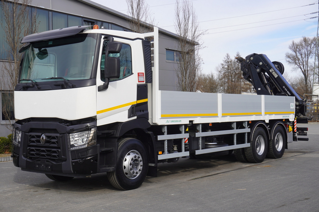 RENAULT C430 / HIAB 244 EP-5 HIDUO crane 8400 kg 15 m / Platform with stanchions - Remolque forestal: foto 3 RENAULT C430 / HIAB 244 EP-5 HIDUO crane 8400 kg 15 m / Platform with stanchions - Remolque forestal: foto 3