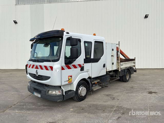 2008 Renault Midlum 220DXi 2008 Palfinger PK2700A on 4x2 C ... Flatbed Truck with Crane - Camión caja abierta, Camión grúa: foto 1 2008 Renault Midlum 220DXi 2008 Palfinger PK2700A on 4x2 C ... Flatbed Truck with Crane - Camión caja abierta, Camión grúa: foto 1