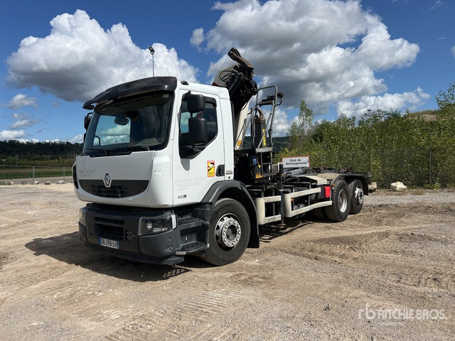 2013 Renault Premium Lander 430DXi 6x2 Camion Ampliroll Avec Grue ... Roll-Off Truck - Camión multibasculante: foto 1 2013 Renault Premium Lander 430DXi 6x2 Camion Ampliroll Avec Grue ... Roll-Off Truck - Camión multibasculante: foto 1