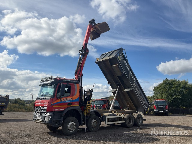 2018 Mercedes-Benz Arocs Palfinger Articulated Boom on 8x4 Dump Truck with Crane - Camión volquete: foto 1 2018 Mercedes-Benz Arocs Palfinger Articulated Boom on 8x4 Dump Truck with Crane - Camión volquete: foto 1