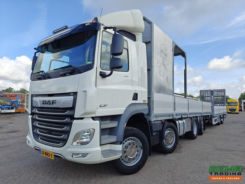 DAF CF 430 FAX 8x2/6 Dagcabine Euro6D - Machine Transporter + 2assige Aanhanger - Hydraulische Rampen - Afneembare 10.000L WaterTank - 20.000km! Origineel - Camión portavehículos: foto 1 DAF CF 430 FAX 8x2/6 Dagcabine Euro6D - Machine Transporter + 2assige Aanhanger - Hydraulische Rampen - Afneembare 10.000L WaterTank - 20.000km! Origineel - Camión portavehículos: foto 1