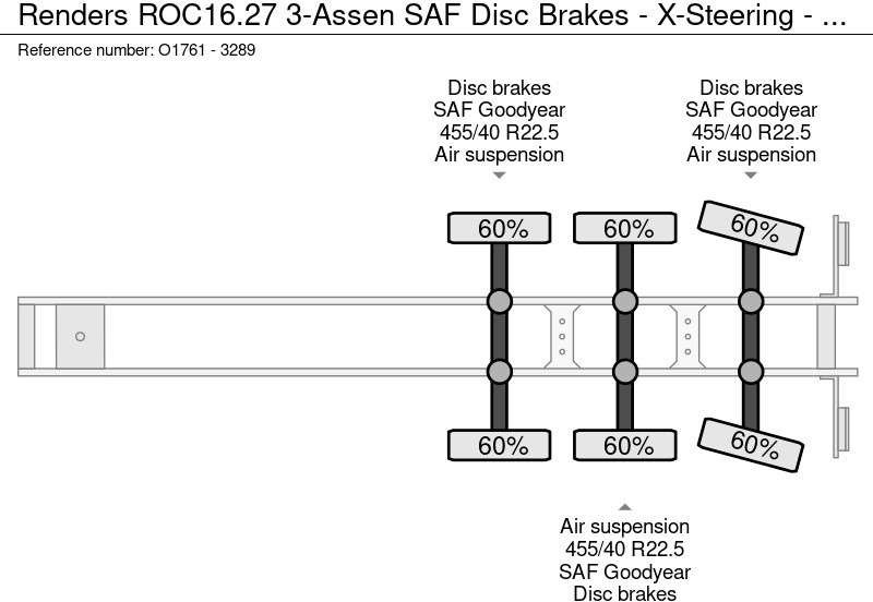 Semirremolque portacontenedore/ Intercambiable Renders ROC16.27 3-Assen SAF Schijfremmen - X-Steering - 30FT: foto 17