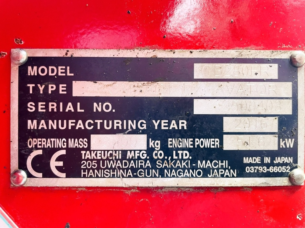 Takeuchi TB280FR (4051) - Miniexcavadora: foto 3 Takeuchi TB280FR (4051) - Miniexcavadora: foto 3