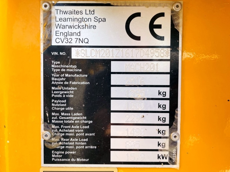 Thwaites Mach 202 (3465) - Minidumper: foto 3 Thwaites Mach 202 (3465) - Minidumper: foto 3