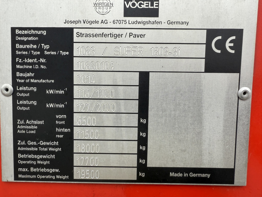 Pavimentadora de asfalto Vögele Super 1803-3i (111701): foto 8