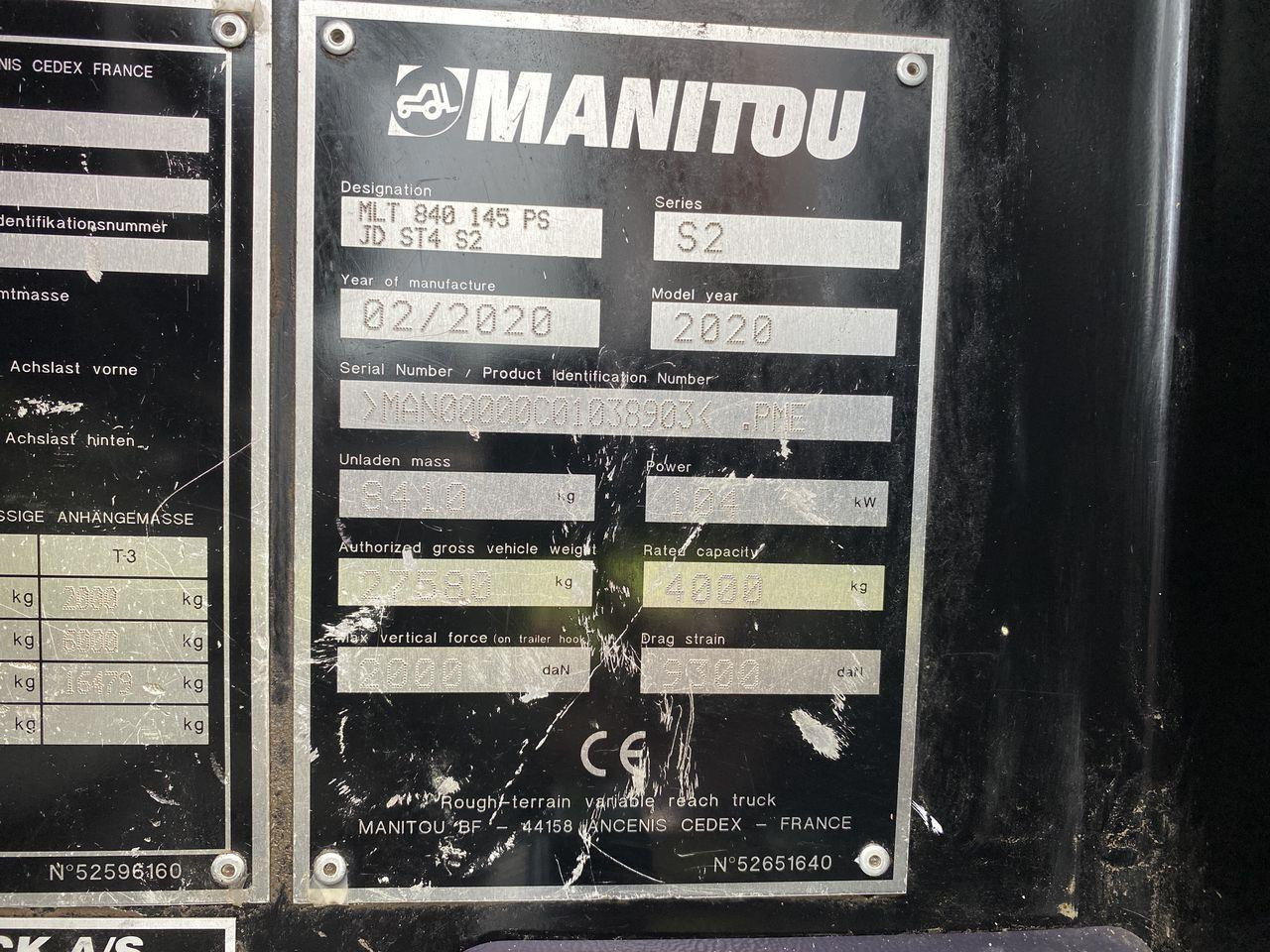 Manipulador telescópico Manitou MLT840-145PS ELITE: foto 12 Manipulador telescópico Manitou MLT840-145PS ELITE: foto 12