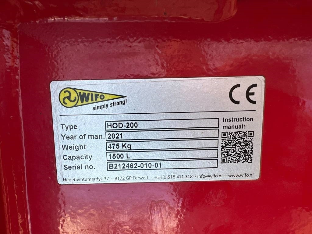 Wifo HOD-200 Schepbak - Cazo cargador para Maquinaria agrícola: foto 5 Wifo HOD-200 Schepbak - Cazo cargador para Maquinaria agrícola: foto 5