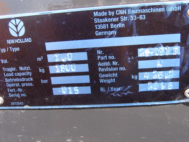 New Holland 2840515 - 2840587 - Cazo cargador: foto 1 New Holland 2840515 - 2840587 - Cazo cargador: foto 1