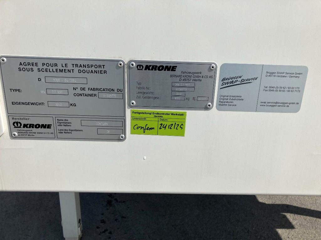 Caja cerrada Krone Wechselbrücke Koffer: foto 7 Caja cerrada Krone Wechselbrücke Koffer: foto 7