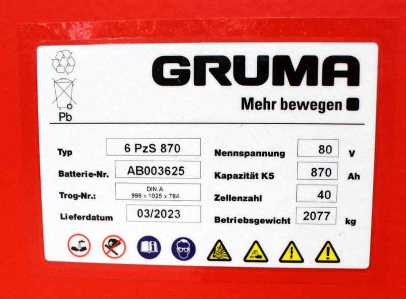 GRUMA 80 Volt 6 PzS 870 Ah - Acumulador: foto 5 GRUMA 80 Volt 6 PzS 870 Ah - Acumulador: foto 5