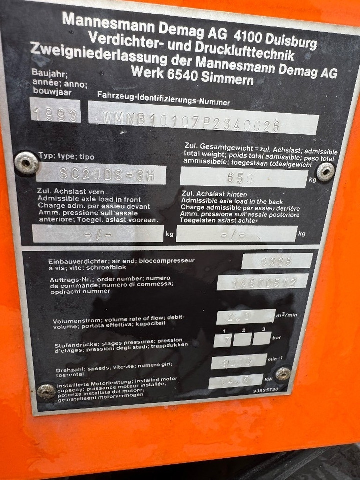 Mannesman demag SC20 DS - Compresor de aire: foto 5 Mannesman demag SC20 DS - Compresor de aire: foto 5