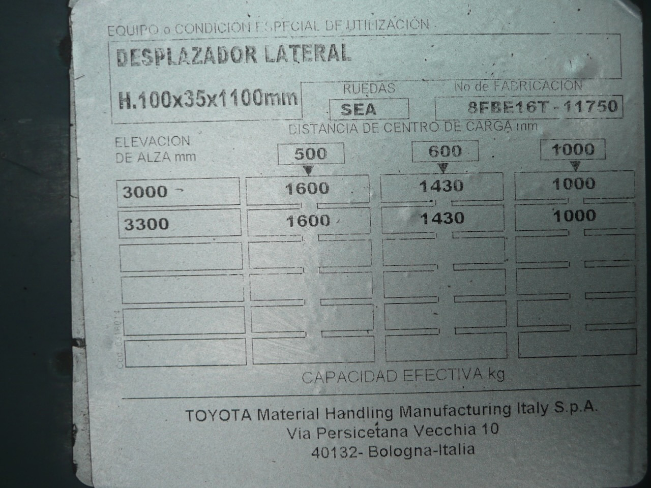 Carretilla elevadora eléctrica Toyota 8FBE16T: foto 11